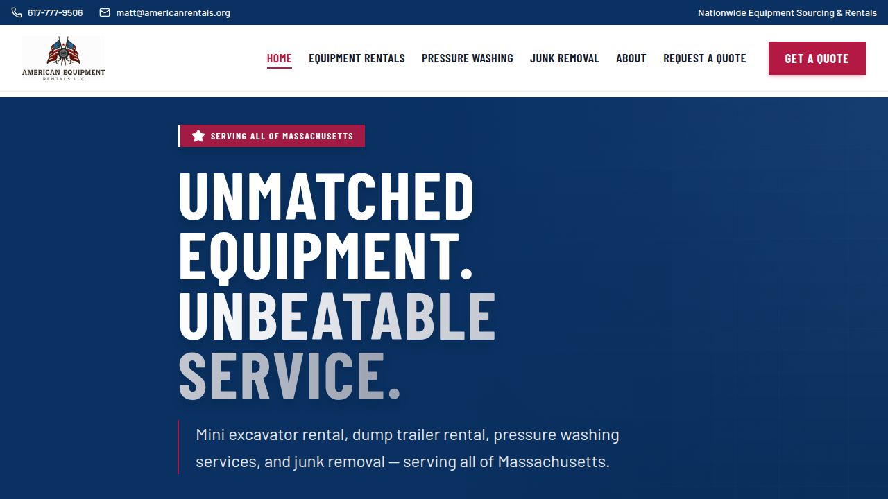 American Equipment Rentals — MA Equipment Rentals, Pressure Washing ...